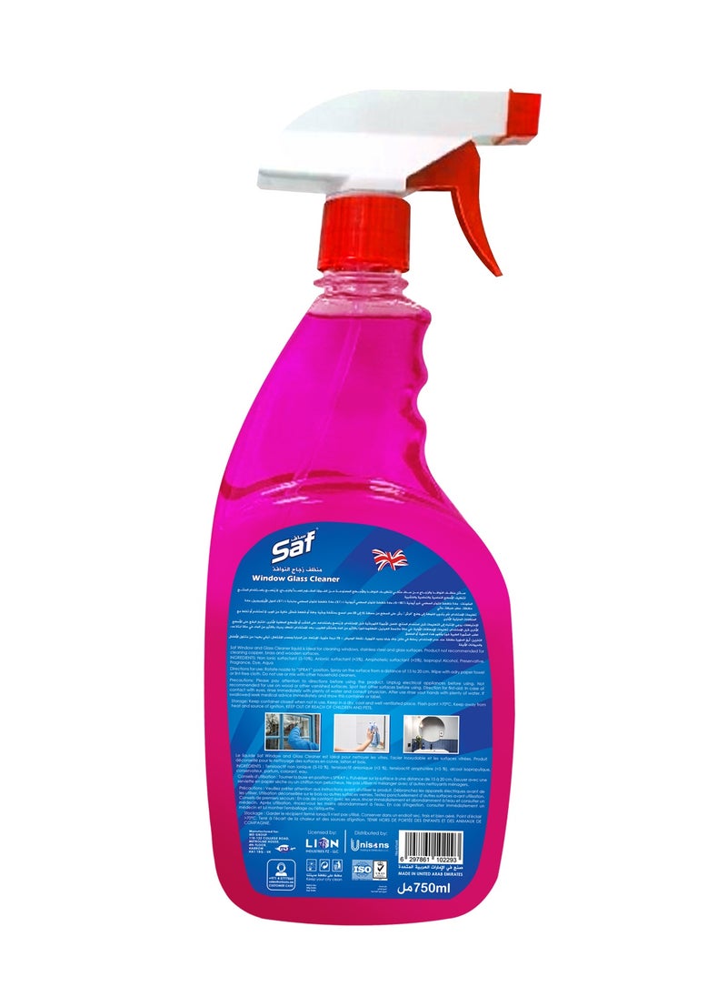 SAF Window & Glass Cleaner 750ml, Pink - Superior Streak-Free Cleaning Solution  - Image 2