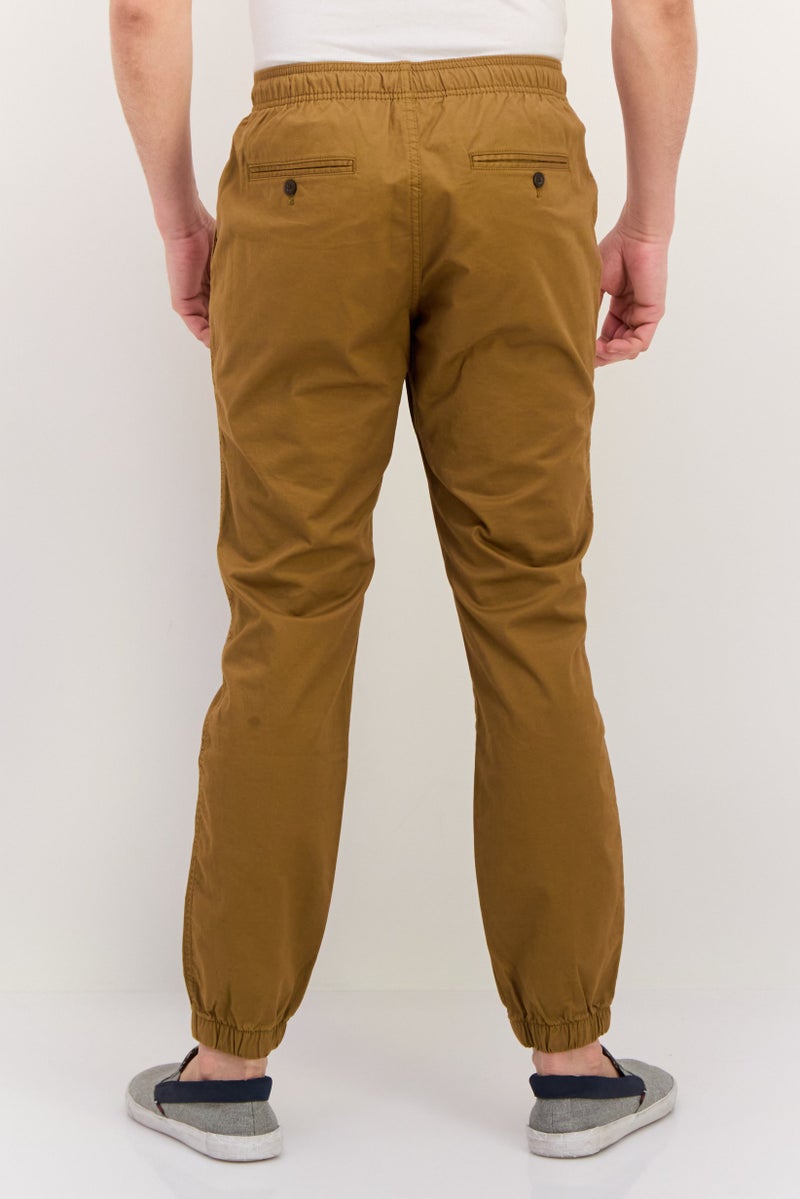 GAP Men Regular Fit Solid Jogger Pants, Brown - Image 3