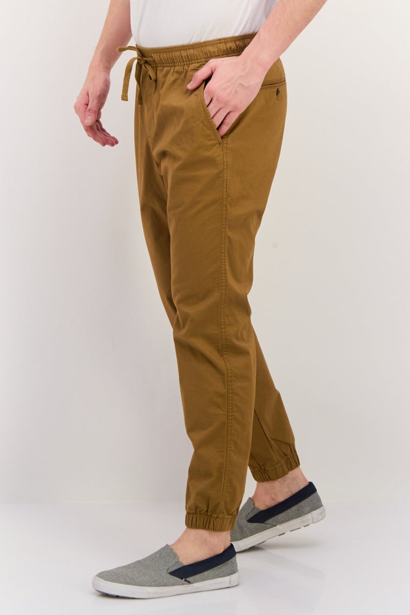 GAP Men Regular Fit Solid Jogger Pants, Brown - Image 2