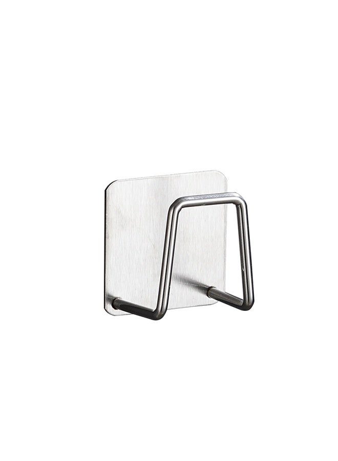 2pcs Premium Stainless Steel Sink Sponge Holder - Strong Adhesive, Effortless Drain-Drying, Space-Saving Wall-mounted Hooks, Versatile Kitchen Storage Organizer for Clean & Tidy Countertops - Image 1