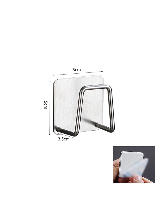 2pcs Premium Stainless Steel Sink Sponge Holder - Strong Adhesive, Effortless Drain-Drying, Space-Saving Wall-mounted Hooks, Versatile Kitchen Storage Organizer for Clean & Tidy Countertops - Image 2