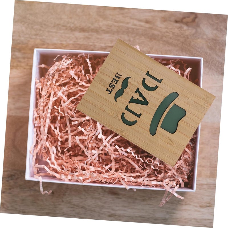 Uonlytech Wooden Fathers Day Greeting Card with Blessing Single Wooden Father’s Day Card for Dad - Image 5