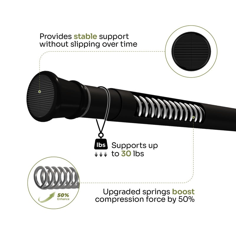 Bamworld Window Plant Hanger Indoor Adjustable Hanging Planters for Indoor Plants Spring Tension Rods 27''-51'' No Drilling Expandable Hanging Plant Holder for Hanging Basket for Balcony Decor(Black) - Image 5