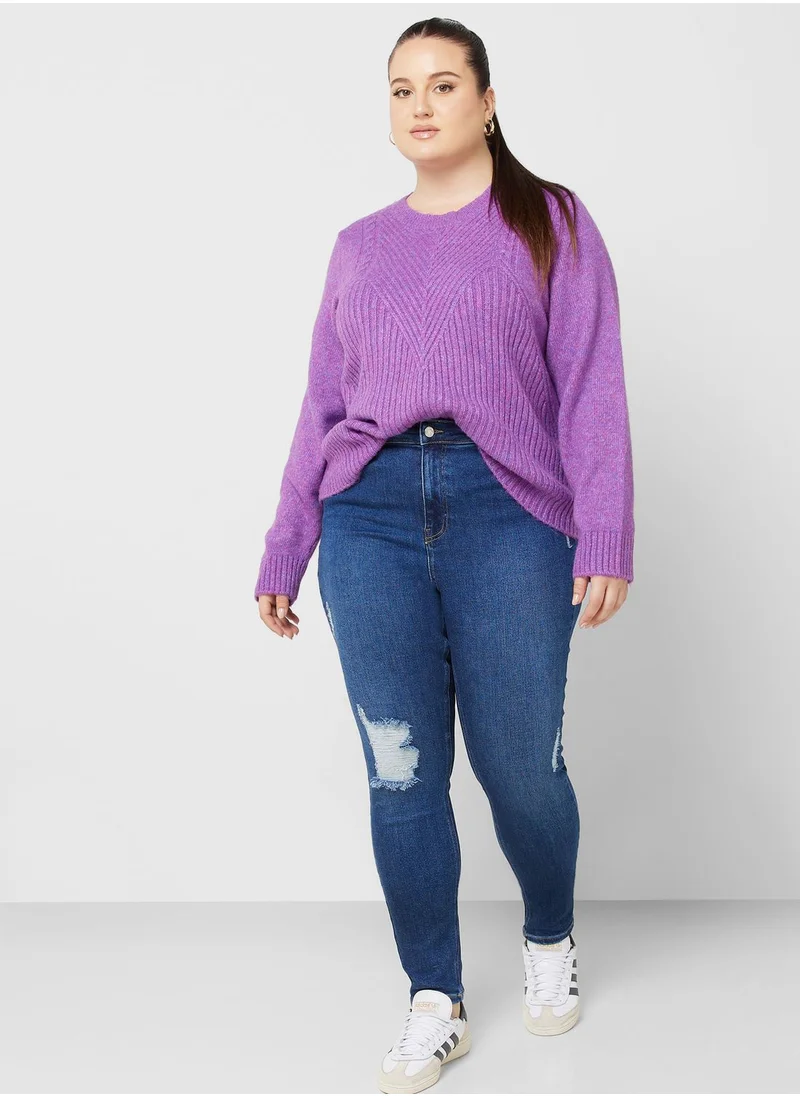 Only Carmakoma Ripped Jeans
