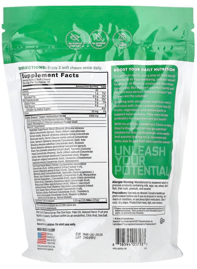 Force Factor Smarter Greens® Summer Berry 60 Superfood Soft Chews - Image 2