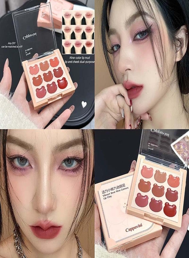 Cappuvini Comfort Bear Lipstick Palette | 9 Warm Shades Apricot Cinnamon Coffee| Long-Lasting Nudeshades Brown Lipstick | Waterproof Long Stay | Clean Girl Aesthetic | Gen Z Teen Nude Lipstick Palette Set for Women (01#Comfort Bear, 6g) - Image 5
