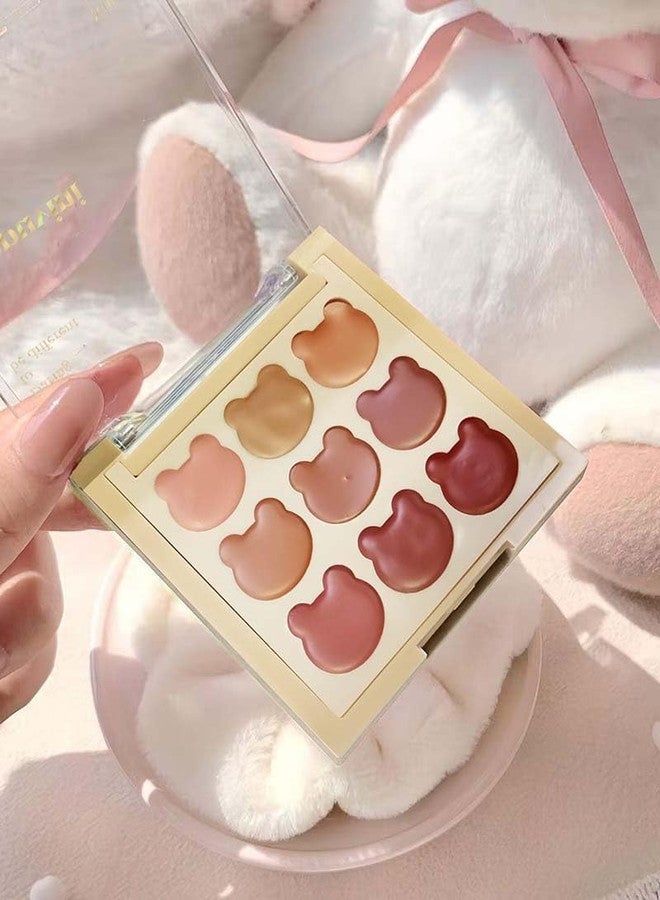 Cappuvini Comfort Bear Lipstick Palette | 9 Warm Shades Apricot Cinnamon Coffee| Long-Lasting Nudeshades Brown Lipstick | Waterproof Long Stay | Clean Girl Aesthetic | Gen Z Teen Nude Lipstick Palette Set for Women (01#Comfort Bear, 6g) - Image 4