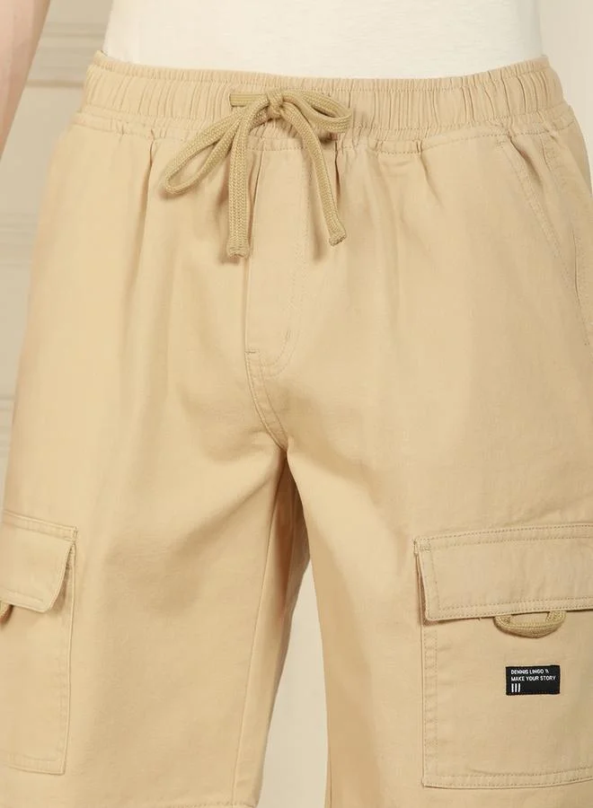 Dennis Lingo Relaxed Fit Solid Cotton Shorts by Styli