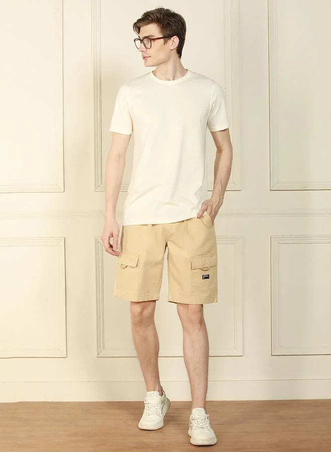 Dennis Lingo Relaxed Fit Solid Cotton Shorts by Styli