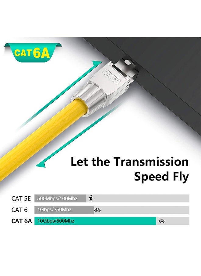 Peachjoy RJ45 Cat6A Connectors, Tool-Free Reusable Shielded Ethernet Termination Plugs for 23AWG SFTP UTP Cable, 10G Easy Internet Plug, Fast Field Installation (4 Pack)  - Image 5