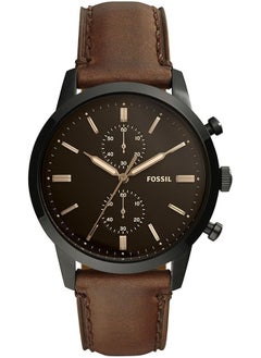 FOSSIL Men's waterproof genuine leather quartz watch -FS5437  - Image 1