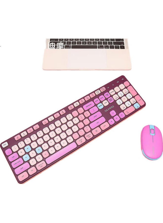 Dearmo Mk8900 Wireless Keyboard And Mouse Combo, Bluetooth Dual-Mode With Built-In Lithium Battery, For Laptop And Desktop Computers, Mixed Color - Image 3