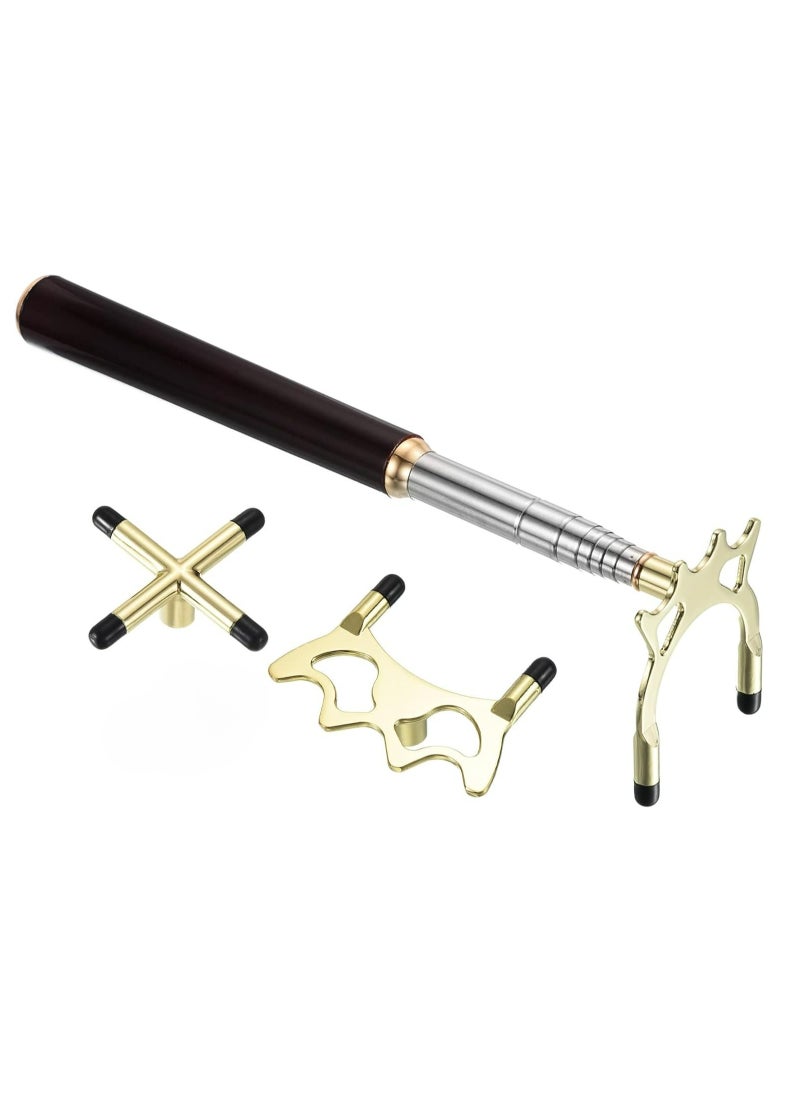 Generic Retractable Pool Cue Bridge Stick with 3 Brass Heads for Billiards Competition  - Image 1