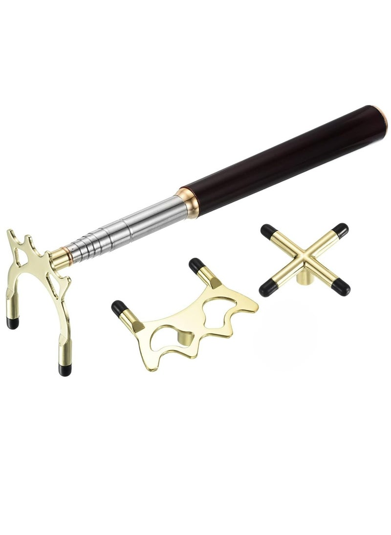 Generic Retractable Pool Cue Bridge Stick with 3 Brass Heads for Billiards Competition  - Image 3