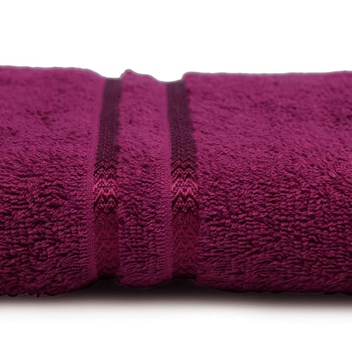 Welspun 100% Cotton Quick Dry Bath Towels | Towels for Bath Large Size | Super Soft & High Absorbent | 380 GSM | 1 Piece Bath Towel for Men/Women | Urban Comfort | 70 cms x 150 cm - Magenta - Image 2
