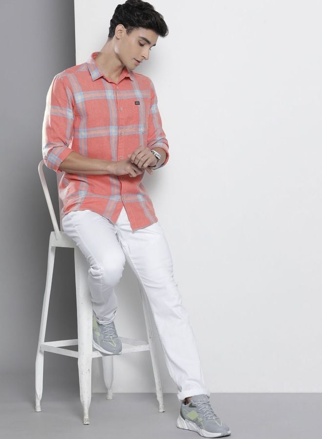 The Indian Garage Co Men Regular Fit Checkered Full Sleeves Cutaway Collar Casual Shirt - Image 5