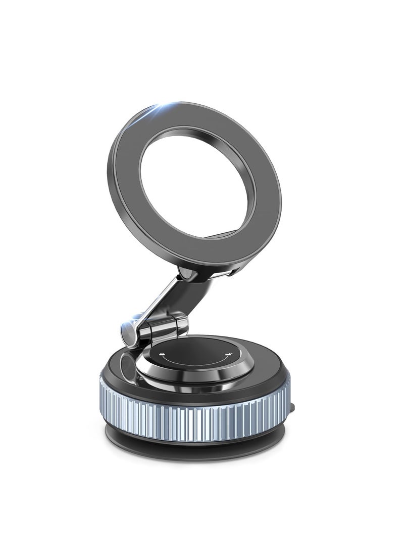 Upgraded Car Magnetic Phone Holder, 360° rotatable Phone Holder for MagSafe, Strong Magnet, Foldable Car Stand with Vacuum Suction Cup, Mini Phone Holder with Magnetic Ring for All Smartphones - Image 1
