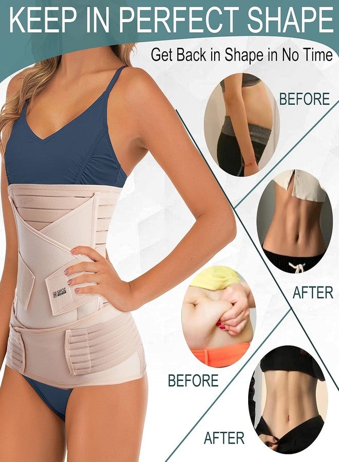Sifoz 3 in 1 Postpartum Support - Recovery Belly Belt Free Size Abdominal Support for post Delivery, Slimming Waist, Lower Back Pain, Tummy Reduction Belt For Belly After Delivery C-Section (Skin) - Image 3