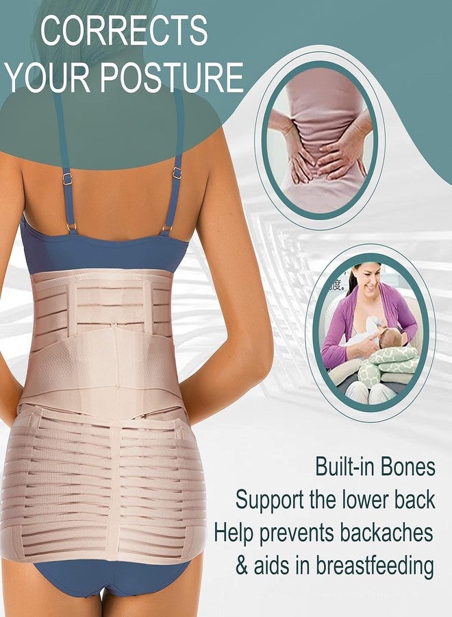 Sifoz 3 in 1 Postpartum Support - Recovery Belly Belt Free Size Abdominal Support for post Delivery, Slimming Waist, Lower Back Pain, Tummy Reduction Belt For Belly After Delivery C-Section (Skin) - Image 2