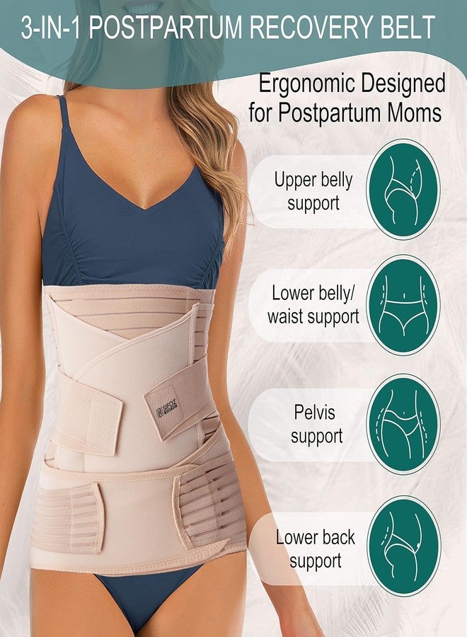 Sifoz 3 in 1 Postpartum Support - Recovery Belly Belt Free Size Abdominal Support for post Delivery, Slimming Waist, Lower Back Pain, Tummy Reduction Belt For Belly After Delivery C-Section (Skin) - Image 5