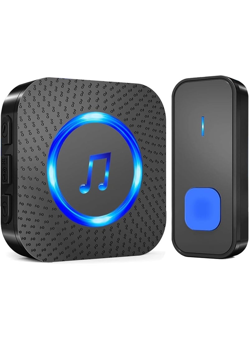 Relex Waterproof Ip55 Wireless Doorbell, Wireless Ring Bell 1300 Ft/400M Remote Doorbell, 55 Chimes 5 Volume, Colorful Led Flashing, 110 Db Loud Volume (1receiver + 1Buttons) - Image 1