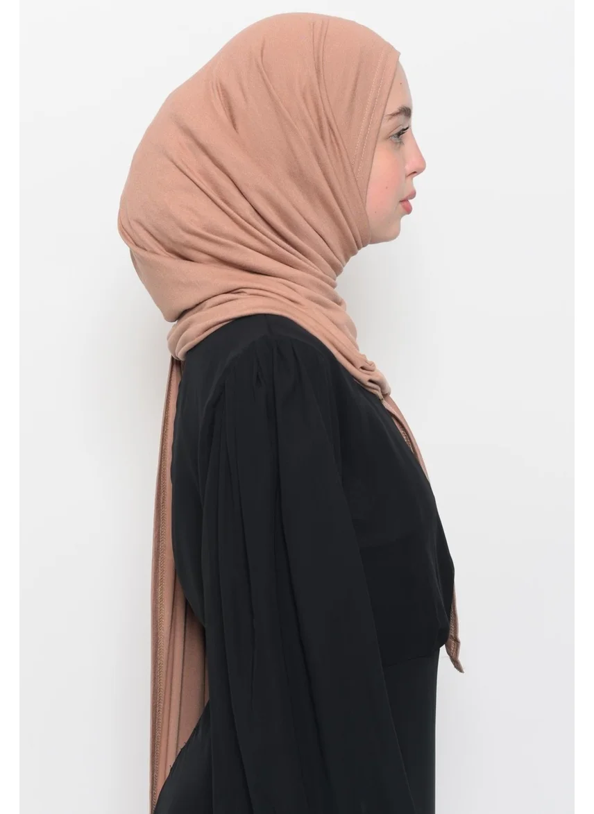 التوبة Ready Practical Interlocking Luxury Organic Plain Combed Cotton Shawl Cross Aligned - Beige