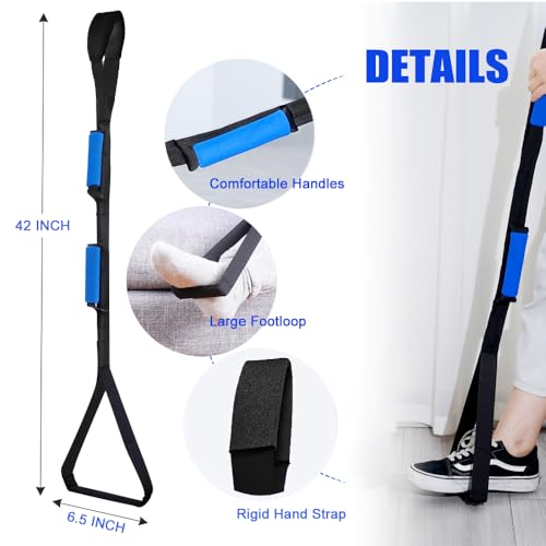 Homymusy 42 Inch Leg Lifter,Leg Lifter After Hip Replacement with Large Foot Loop,Mobility Aid for Disables and Elderly,Leg Lifter Strap for Knee Replacement Recovery Aids(Black) - Image 2