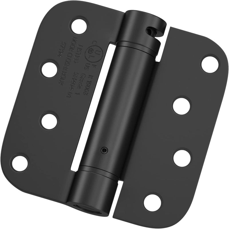 Haidms 12 Pack Self Closing Door Hinges 4 Inch Black Spring Hinge with 5/8" Radius Corner Adjustable Tension for Residential & Heavy-Duty Door Hardware - Image 1