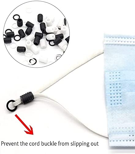 Aakriti Aakriti Elastic Band Cord with Adjustable Buckle Stretchy Earloop Lanyard Earmuff Rope Sewing Elastic Cord with Adjustable Flat Buckles for DIY Craft and Mask Making (White, 100) - Image 4