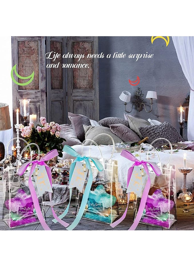 Generic 10 PCS Clear Plastic Gift Bags with Handle,Clear Gift Tote Bag Clear Bags Plastic Gift Bags for Mother's Day Boutique Wedding Birthday Bridal Baby Shower Party (26*31*8cm)  - Image 4