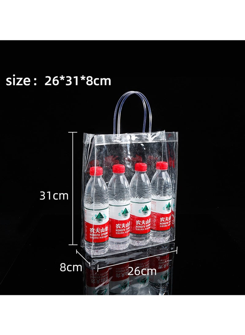 Generic 10 PCS Clear Plastic Gift Bags with Handle,Clear Gift Tote Bag Clear Bags Plastic Gift Bags for Mother's Day Boutique Wedding Birthday Bridal Baby Shower Party (26*31*8cm)  - Image 2