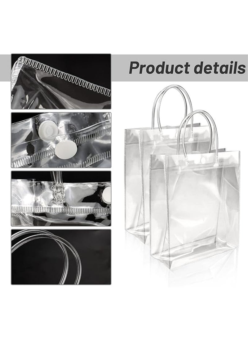 Generic 10 PCS Clear Plastic Gift Bags with Handle,Clear Gift Tote Bag Clear Bags Plastic Gift Bags for Mother's Day Boutique Wedding Birthday Bridal Baby Shower Party (26*31*8cm)  - Image 3