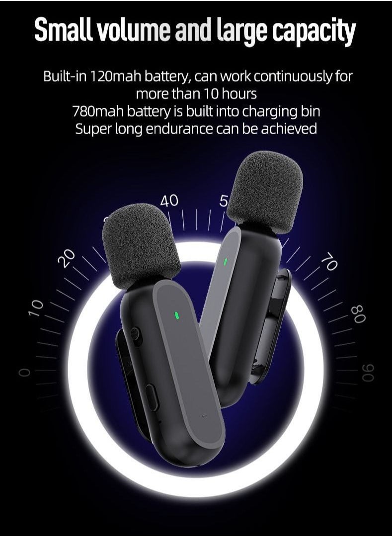 Generic - Tech Wireless Lavalier Microphone for USB C Smartphone Plug and Play Mini Mic with Charging Bin Earbud for YouTube TikTok Live Streaming Gaming - Image 1