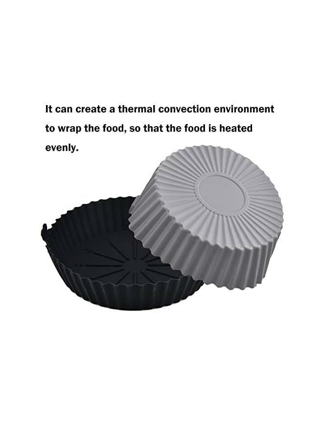 PROMASS وعاء سيليكون للمقلاة الهوائية، ملحقات مقلاة هوائية عالمية قابلة لإعادة الاستخدام لمقلاة الهواء وفرن التحميص والخبز والميكروويف وقوالب خبز الكيك والبخار وما إلى ذلك - Image 4