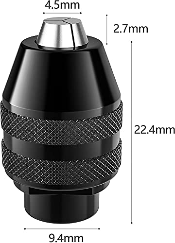 Mellbree 2-Pack Keyless Chuck, 1/32" to 1/8" Replacement 4486 Drill Keyless Bit Chuck Shank Rotary Tool Quick Change Adapter Kit Compatible for Dremel 4486 Model 395 3000 4000 4300 8220 3000 7300 Multipro - Image 4