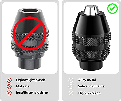 Mellbree 2-Pack Keyless Chuck, 1/32" to 1/8" Replacement 4486 Drill Keyless Bit Chuck Shank Rotary Tool Quick Change Adapter Kit Compatible for Dremel 4486 Model 395 3000 4000 4300 8220 3000 7300 Multipro - Image 2