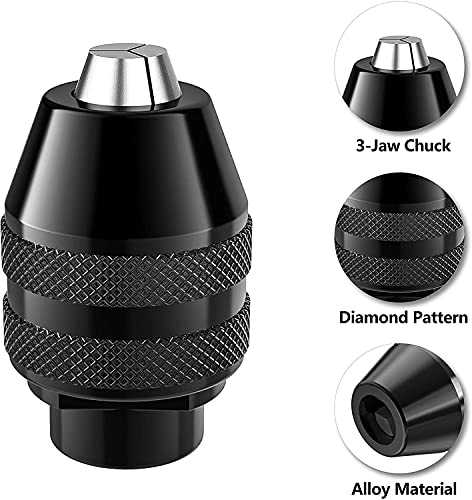Mellbree 2-Pack Keyless Chuck, 1/32" to 1/8" Replacement 4486 Drill Keyless Bit Chuck Shank Rotary Tool Quick Change Adapter Kit Compatible for Dremel 4486 Model 395 3000 4000 4300 8220 3000 7300 Multipro - Image 3