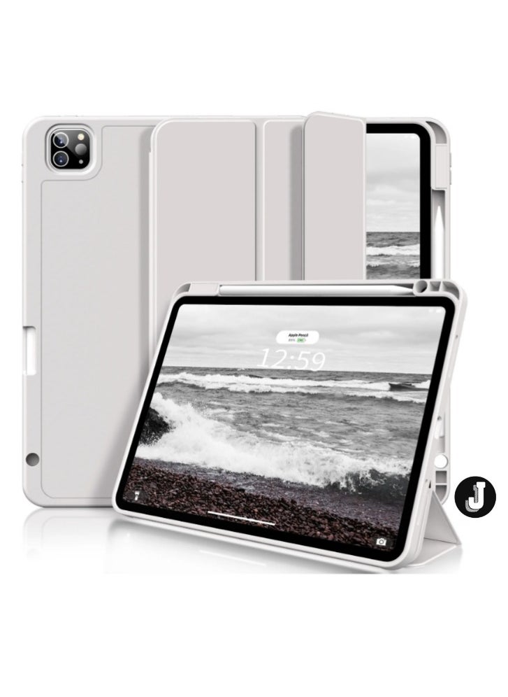 JAJEEK "iPad Pro 11 Inch Case (4th/3rd/2nd Gen, 2022/2021/2020) – Smart Trifold Stand, Soft TPU Back, Wireless Pencil Charging, Auto Wake/Sleep, Pencil Holder – Gray" - Image 1