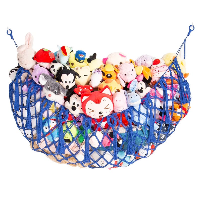 Stuffed Animal Net or Hammock Wall Hanging Net for Stuffed Animal Storage Macrame Toy Display Plush Toy Holder Soft Toy organizer for Nurery Kidroom Playroom