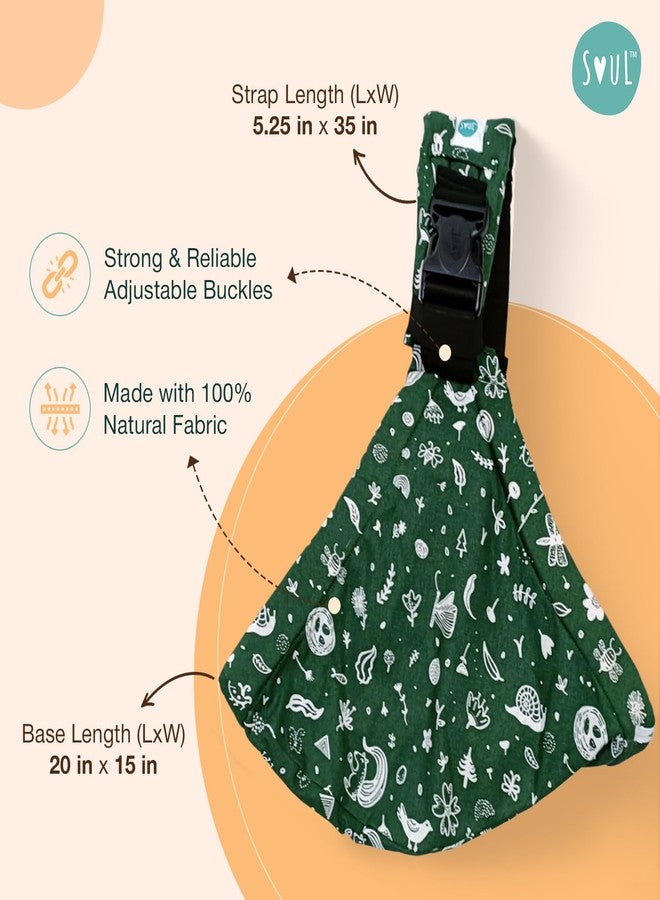 Soulslings Imbu Buckle Hip Sling Baby Carrier -100% Cotton - Forest | Baby Toddler Carrier | Baby Sling Carrier | Lightweight Sling Baby Carrier for Babies & Toddlers | Adjustable for 6 - 30 Months (Upto 20kg) - Image 4