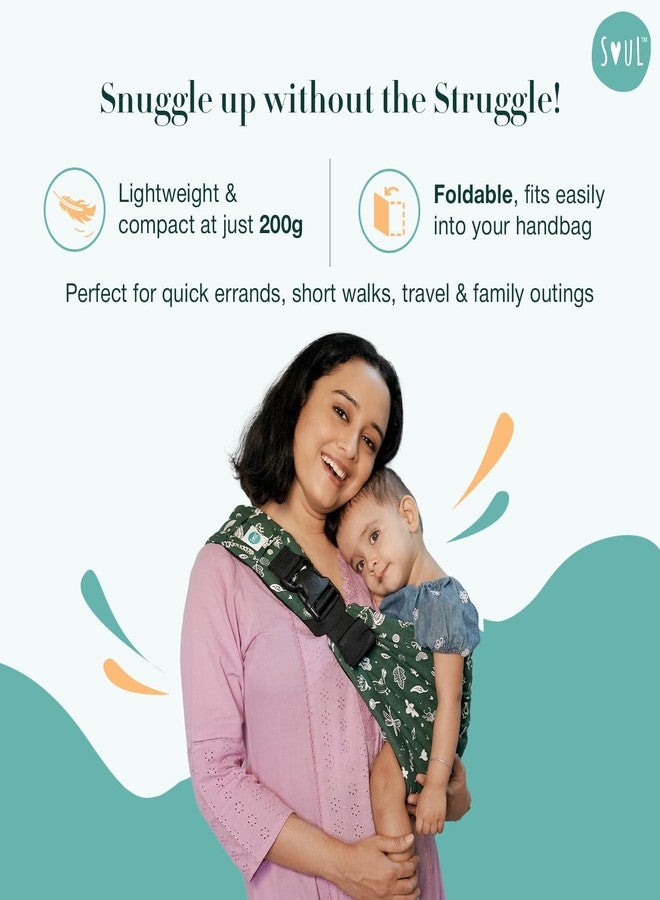 Soulslings Imbu Buckle Hip Sling Baby Carrier -100% Cotton - Forest | Baby Toddler Carrier | Baby Sling Carrier | Lightweight Sling Baby Carrier for Babies & Toddlers | Adjustable for 6 - 30 Months (Upto 20kg) - Image 3
