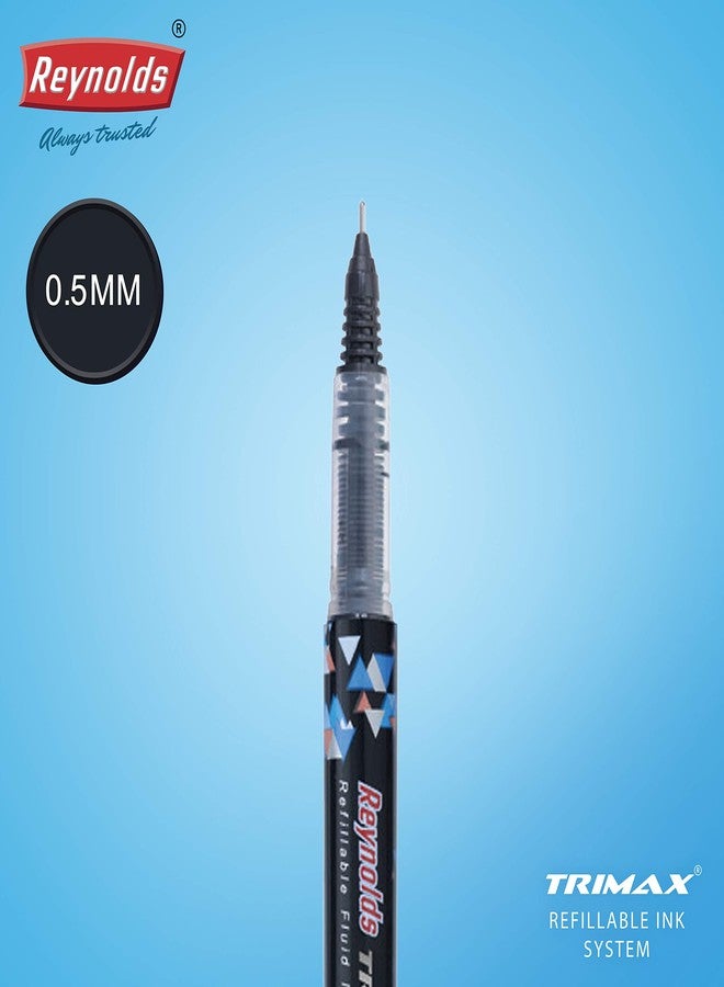 Reynolds Trimax 0.5mm Needle Point Liquid Gel Pens - Pack of 5 Black Ink (Ship From India) - Image 4
