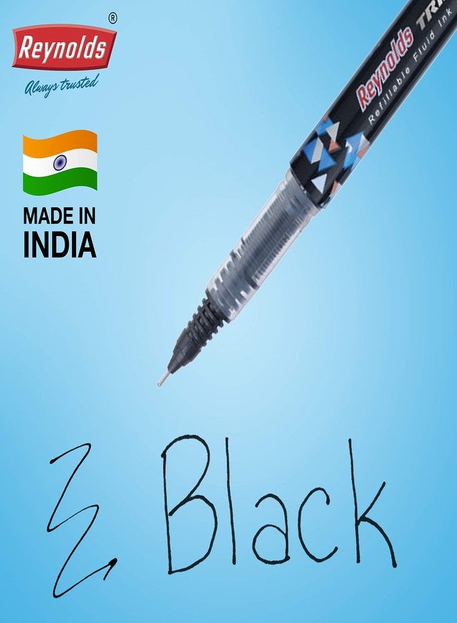 Reynolds Trimax 0.5mm Needle Point Liquid Gel Pens - Pack of 5 Black Ink (Ship From India) - Image 3