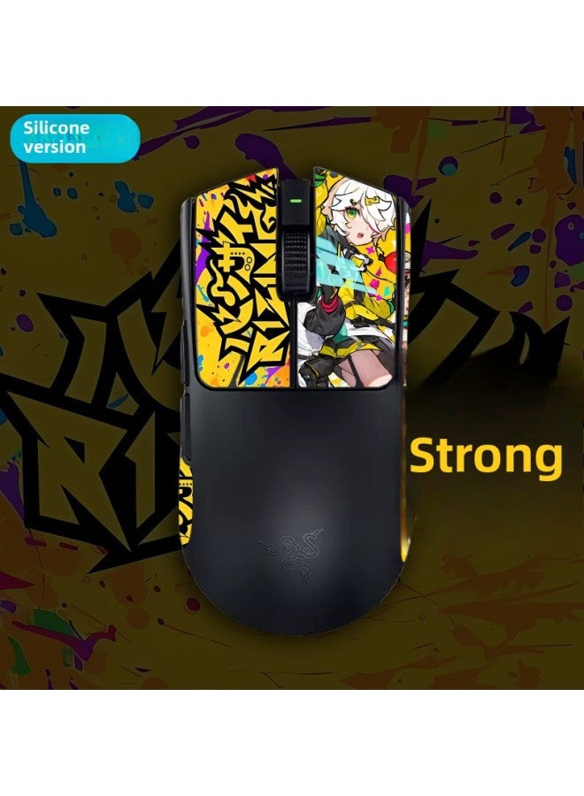 Warm Rice Mouse Anti-slip Sticker Sweat Absorbing Deodorant Protection Viper V3PRO Game Special Silicone Lizard Leather Material For E-sports-Color:[Silicone Version] GJ-Pattern 13  - Image 1