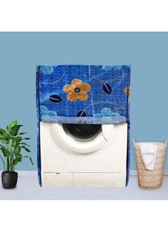 E-Retailer ERetailer Exclusive Polyester Combo Set of 1 Pc Front Load Washing Machine Cover and 1 Pc Foldable Laundry Bag ColorBlue DesignFloral Set Contains2 Pcs  - Image 2