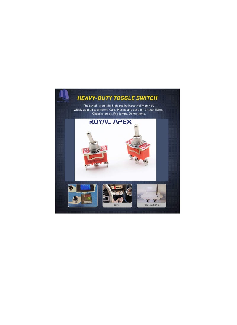 Generic - Switches Store, Mechanical & Electrical Toggle Rocker Push Limit Switches for DIY Projects .Pack of 5 (Toggle Switch Three Position) - Image 1