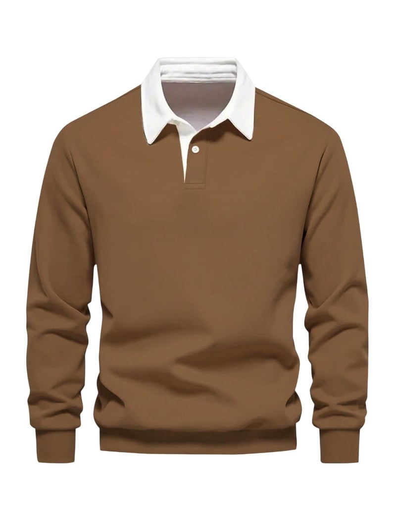 JVX Men T-Shirt | Full Sleeve T Shirt(MRT-209) (in, Alpha, M, Standard, Brown) - Image 5