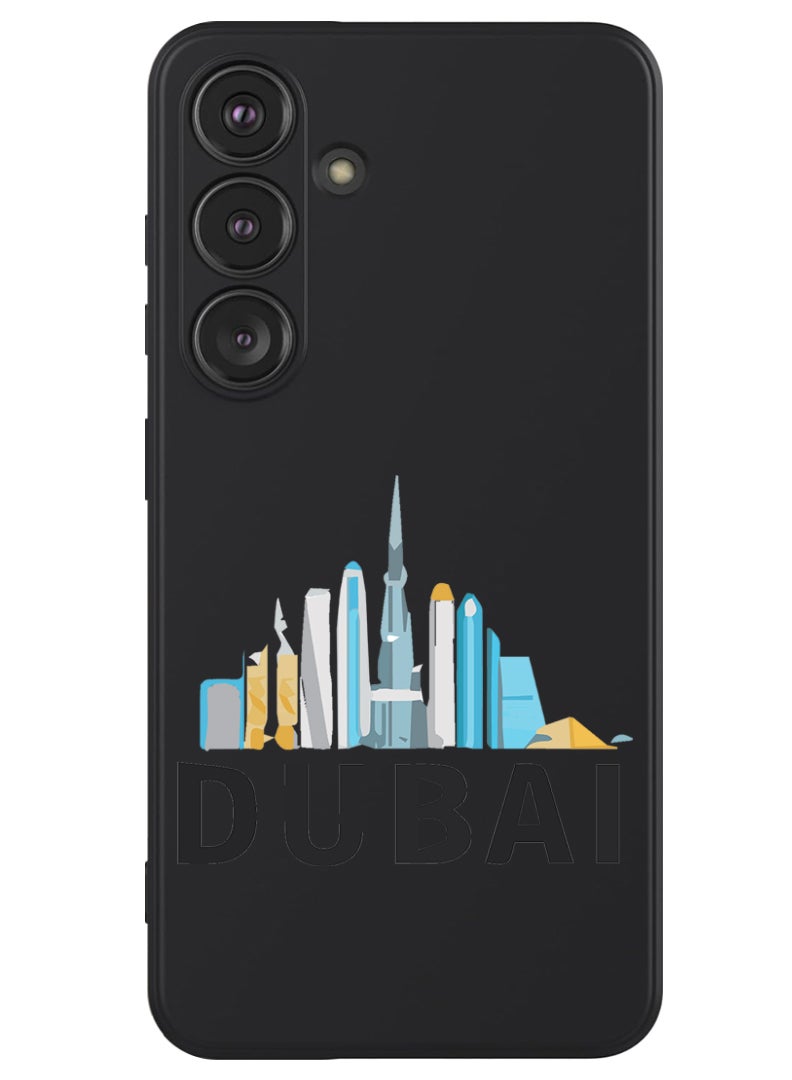 Theodor Protective Slim Fit Case Liquid Silicone Cover with Full Body Protection Anti-Scratch Shockproof Case For Samsung Galaxy S24 Plus (Black) - Dubai Black - Image 1