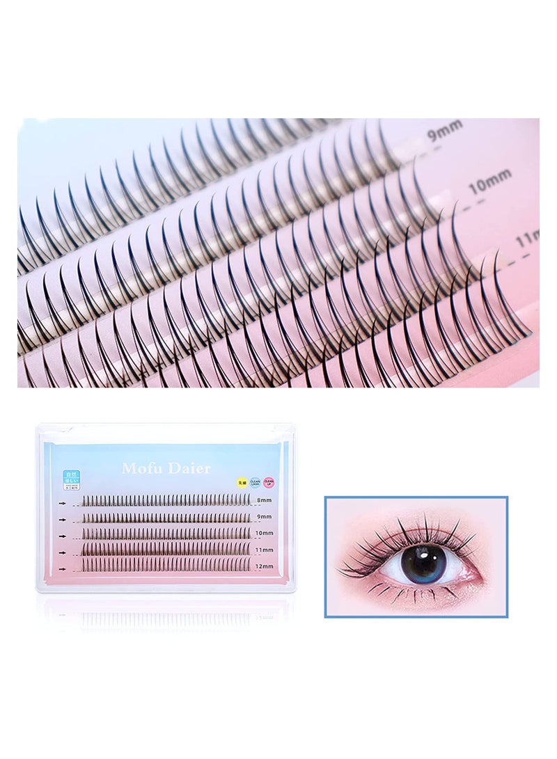 SYOSI False Eyelashes Individual Lashes 8/9/10/11/12mm Single Cluster Eyelash Extension Supplies Eyelashes Natural Look Manga Lashes Health Fake Wispies Eyelashes Anime Fairy Bottom Lashes, Black - Image 4
