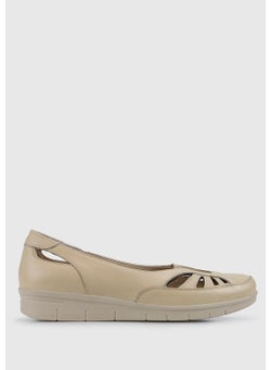 eclipse Beige Leather Women's Shoes  - Image 1